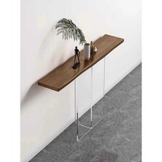 심플 복도장 폭좁은 콘솔 현관장식장 화장대 슬림, 호두 색상 140x30x75 두께 5cm