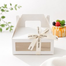 핸들 상자 화이트 소 손잡이 답례상자 선물상자 손잡이박스 답례품 케이크상자 떡상자 베이커리포장 쿠키포장 쿠키상자 마카롱상자 선물포장, 1개, 00. 핸들상자 화이트 중