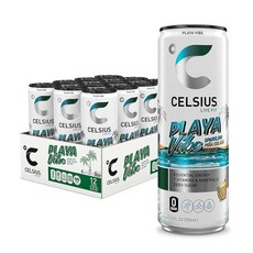 CELSIUS 자몽 멜론 녹차 무탄산 피트니스 음료 무설탕 230941, 플라야 바이브, 플라야 바이브, 355ml