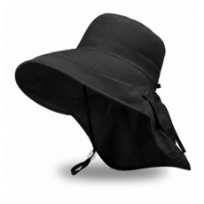 메이리드 여성썬캡 여성 챙넓은모자 자외선차단 햇빛가리개 모자, 블랙