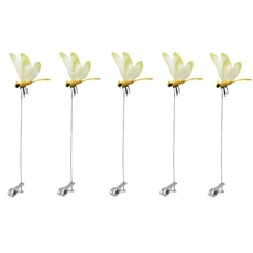 20-3pcs 시뮬레이션 잠자리 클립 버그 억제 현실적인 모자 구충제 홈 가든 장식, 01 Yellow 5PCS