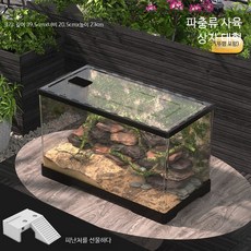 파충류 사육 박스 아크릴 수조 거북이 곤충 도마뱀 거미 사육통 생물 케이지, 1개, 10_대형 뚜껑 포함 39.5x20.5x23cm