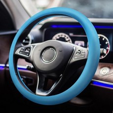 [ 926755 ] 옹푸우 자동차 스티어링 휠 커버 미끄럼 방지 실리콘 핸들 프로텍터 자동 커버 범용 32.6-39.9cm(12.6-15.7인치) SUV 트럭 밴용 차량, 하늘색