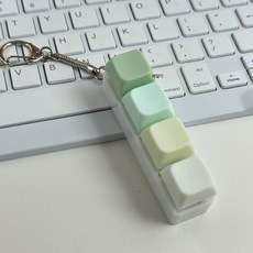 40키 키톱 밀키웨이 다채로운 그라데이션 커스텀 스트레스, BSUN TOY, 무광 모델, A_4키 사각 커버 화이트 3그린 1화이트
