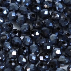 크리스탈 유리 론델컷 론델 비즈 3mm 메탈, 1세트, F0320. 헤머타이트