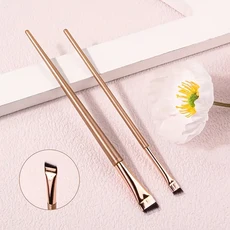 2PCS 블레이드 아이라이너 브러쉬 초미세 아이 컨투어 메이크업 브러쉬 파인 아이라이너, 03 Gold 2pcs, 01 빠른  Mainland