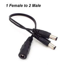 12V 분배 케이블 1개 스트립 5X2 LED 라이트 J17 1MM 액세서리 DVR 카메라, 1 Female to 2 Male