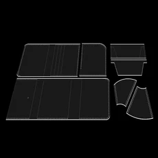 YOMDID 7PCS 짧은 접는 지갑 아크릴 템플릿 만들기 DIY 카드 케이스 금형 수제 Leathercraft 스텐실 용품, 01 ACL