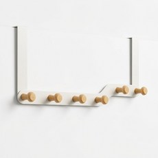 무타공 도어 행거 문걸이 후크 침실 수납 행거 모자걸이 옷걸이, 1개, 하얀색 6구