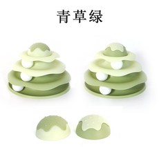 貓咪玩具 小蜜蜂不倒翁 軌道遊樂盤, 1個, 冰激凌款,檸檬黃