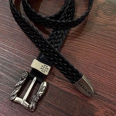 ERD 憂鬱復古二代 玫瑰花十字架 編織皮帶