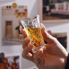 유리 소주 잔 크리스탈 패턴 홈술 소주 잔 투명 고급 스트레이트 양주잔 언더락, MR100 바그 샷잔 60ml