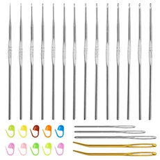 올스토어 IMAZY 나무 코바늘 키트 (손뜨개질 스티치 마커 도구 포함), 01 set1