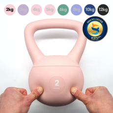 ROIWING 스윙벨 소음 없는 투톤 말랑한 소프트 스윙 케틀벨, 1개, 피치핑크, 2kg