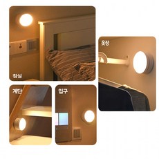무선 인체 자동감지 램프 LED센서등 인테리어조명, 바트 화이트라이트, 1개