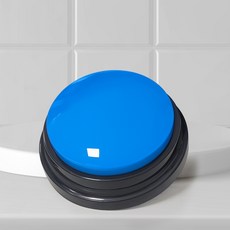 【錄音款 升級版】寵物訓練鈴 語音按鍵發聲盒 可重複錄製30秒 狗狗貓咪訓練互動, 藍色, 1個