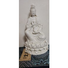 林建勝 坐蓮觀音 瓷雕擺件, 商品主圖, 1個