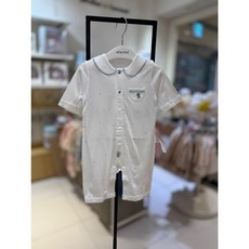 [압소바] 여름 40% /한여름 시원하게 입기 좋은 7부 우주복 /촉감이 매우 부드러운 원단 /신생아 백일아기 실내복으로 추천*밤밤7부우주복*