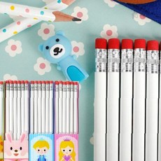 초등학생 필기 연필 세트 케이스 포함 학용품 문구 세트 귀여운 디자인, 1개, 3-6자루세트-육각형