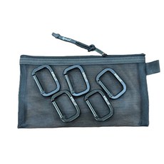 Relux RD-01 D型掛扣 戰術扣 登山扣 Molly扣具 織帶扣 方形扣 鋁合金扣具 EDC掛扣- 消光黑5入組, 消光黑,5入組