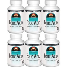 소스내추럴스 엽산 800mcg 테블릿, 1000개, 6개