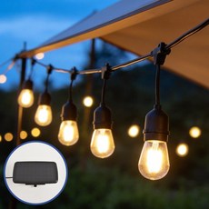 joxy 캠핑 조명 태양광 LED 야외등 LED 라인조명 15M 18구 4400MAH 세트 B26, 전구색, 18개