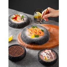 독특한 그릇 원형 보온접시 굽접시 드라이아이스 장식