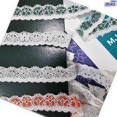 DKLACE-313-7 / 자가드 스판 선염 레이스 모음/ (폭 1.7cm 길이 5yd / 10yd / 50yd 기준), 5개, 블랙(Black)