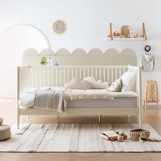 레이디가구 스칸딕 로맨틱 데이베드 고무나무 원목 침대 SS 슈퍼싱글 방문설치, 아이보리