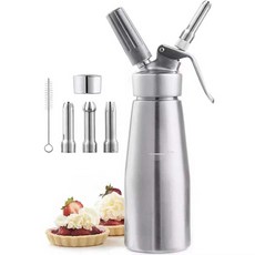 생크림 휘핑건 거품기 베이커리 빵집 카페 크림 짜개, D.휘핑건-1000ml/스테인리스, 1L