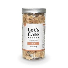 Let's cate 凱勒鮮肉凍乾-60度急速冷凍 狗貓零食, 1個, 鮪魚 80g