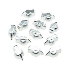 Dopro 12팩 0.6cm(1/4인치) 범용 빈티지 레이즈 미니 치킨 헤드 손잡이 소형 기타 베이스 전위차계 손잡이 앰프 노브 이펙트 페달 치킨 헤드 손잡이 고정 나, Standard Style Flat Top