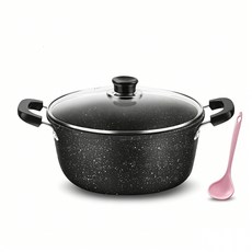 WHH 맥반석 코팅 냄비 3종 대용량 냄비 양수냄비, 1개, 블랙, 26cm