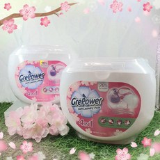 GrePower 櫻花四合一洗衣凝膠球47顆 (短效2025.10.14), 1個, 櫻花色