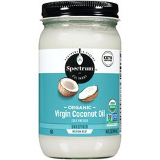스펙트럼 컬리너리 유기농 비정제 버진 코코넛 오일 414ml Spectrum Culinary Organic Unrefined Virgin Coconut Oil 14 fl. oz, 1개