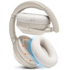 WC SweatZ XM4 - 소니 WH1000XM4용 특허 보호 이어패드 스웨트 커버 | WH-1000XM4 헤드폰용 실리콘 이어 땀 방지 및 쉬운 세탁 가능 블랙, 베이지