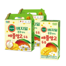 베지밀 과일이 꼭꼭 씹히는 애플망고 두유, 190ml, 85개