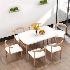 4인 식탁 패밀리 테이블 120CM 심플하고 예쁜 거실 테이블 140CM, 4인용, A01-흰색(의자가 없어요)
