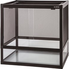 蛋叔叔 DIY鋁框側網後玻璃爬蟲箱 - 黑色，適用於鬆獅蜥/陸龜/巨蜥/變色龍/蜜袋鼯/球蟒, 1個, 30x30x46cm