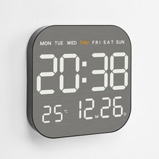 플랜와이 스퀘어 탁상 벽걸이 겸용 LED 시계, 블랙본체