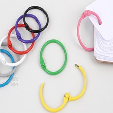 ALOHA-STORE 1개입 컬러 카드링 30mm 원형고리링, 블루