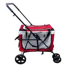 【寵物來了】多功能兩用寵物推車 車包分離 摺疊推車 (二色), 1個, 寵物來了 多功能兩用寵物推車-紅