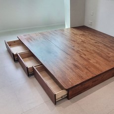 꿈을꾸는가구 흙침대 구들장 월넛프레임 라지킹1800 원목침대 대청마루처럼 사용하는 무헤드 파주공장, 월넛
