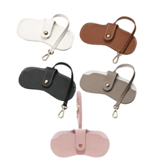 皮革眼鏡盒 磁吸眼鏡收納盒 龍蝦扣掛繩眼鏡包 大尺寸眼鏡保護套