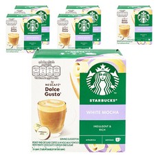 스타벅스 화이트모카 네스카페 돌체구스토 커피캡슐 15g x 6p + 밀크캡슐 5.5g x 6p, 123g, 6개입, 6개