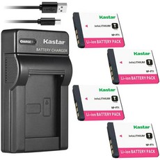 카스타 NPFT1 슬림 USB 배터리 충전기 교체용 소니 타입 T BCTR1 사이버샷 DSCL1 DSCM1 DSCM2 DSCT1 DSCT3 DSCT5 DSCT9 DSCT10 D, 1 Charger + 4 Batteries