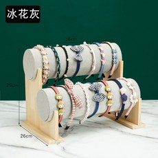 머리띠정리대 헤어밴드 악세사리 원통형 초대형 싱글 보관, 이중 튜브 36cm 얼음 꽃 재