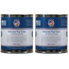 RV 캠퍼 및 평평한 지붕용 100 실리콘 지붕 코팅제 누수 균열 이음새 방수 실란트 고인 물 저항 1쿼트 흰색, White, 1 Quart (Pack of 2)