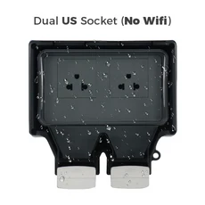 Avoir Tuya 전원 소켓 IP66 야외 Wifi 스마트 방수 상자 FR 벽 플러그 타이머 가전 220V, 09 Dual US Socket, 1개