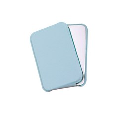 皮革質感摺疊化妝鏡 折疊便攜高清化妝鏡 迷你桌上美妝鏡, 皮革質感摺疊化妝鏡 (藍)